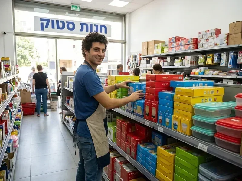 סדרן מוצרים בחנות סטוק בכפר סבא