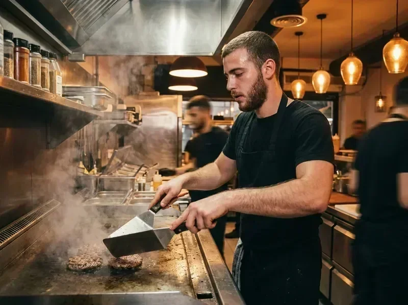 טבח במסעדת המבורגרים מוכרת ברעננה